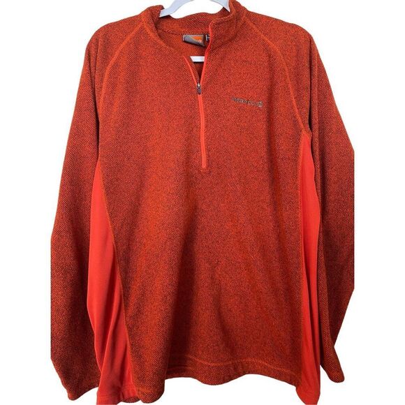Merrell Mens Orange Long Sleeve Raglan Mock Neck Half Zip Sweater Size L/G - Picture 1 of 14